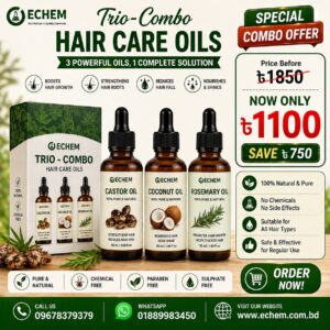ECHEM Hair Care Oil Combo Castor Oil + Coconut Oil + Rosemary Oil - 30 ML